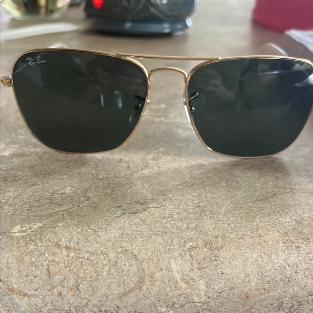 Ray-Ban Gold and Black Sunglasses